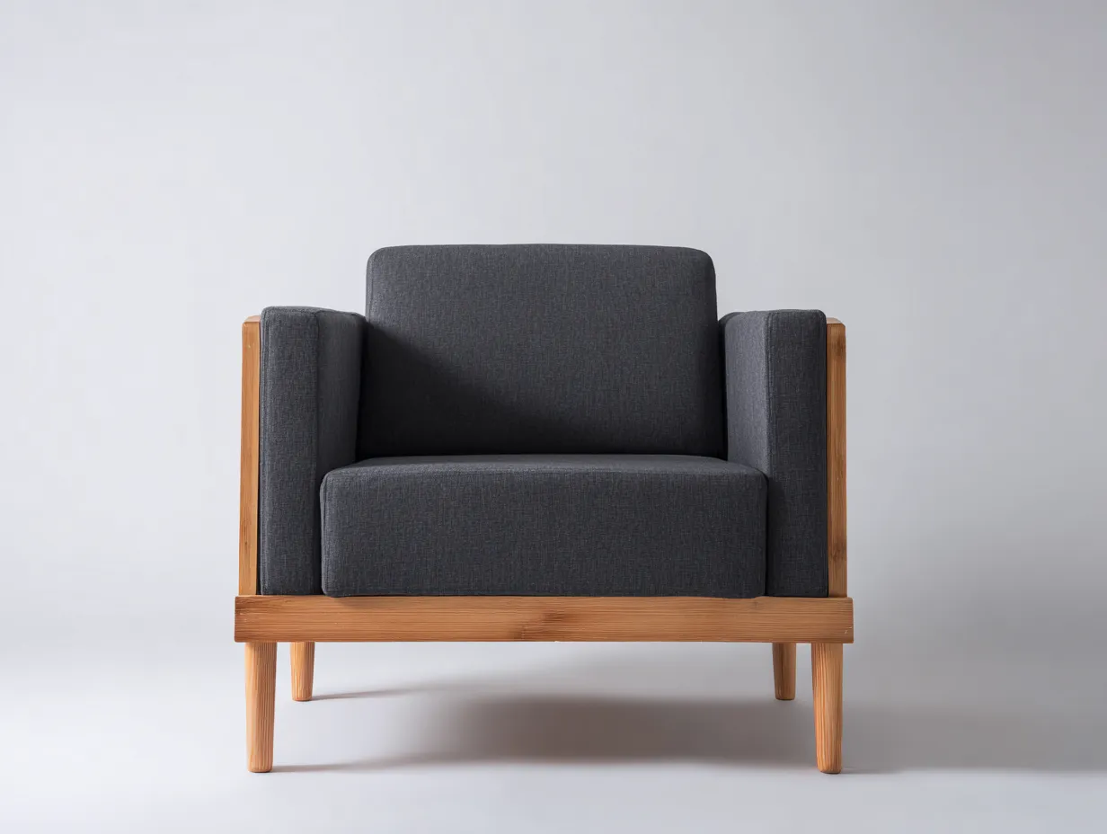 Chaise de loisirs d'extérieur en bois 82×80×78 cm - gris foncé/brun - assise rembourrée pour terrasse-Javooroom