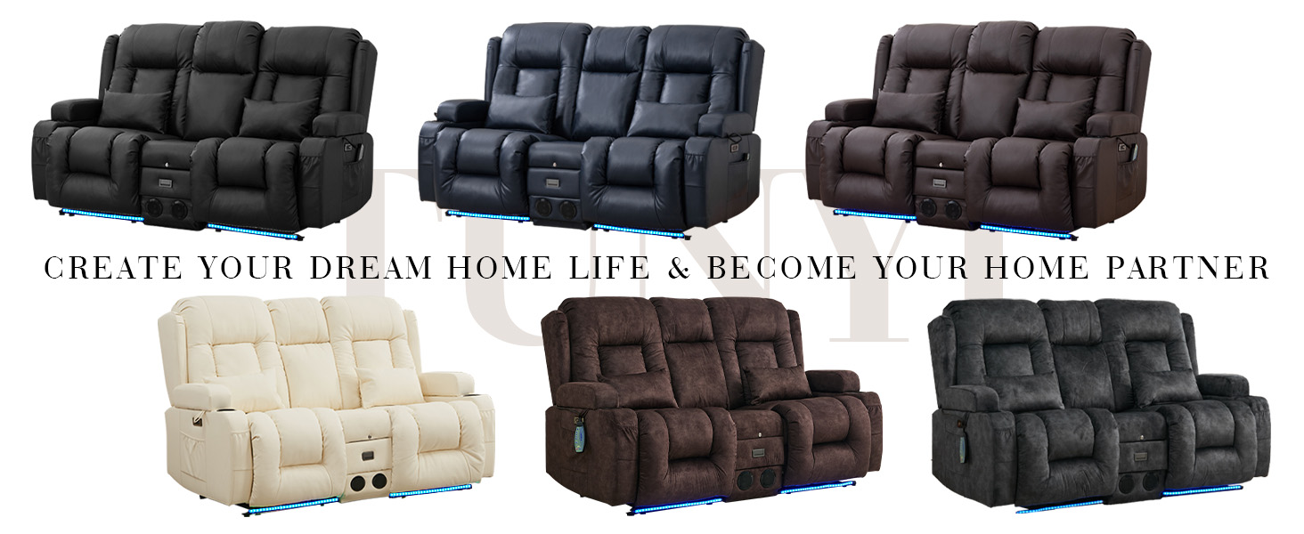 Loveseat relaxeur électrique en plusieurs couleurs