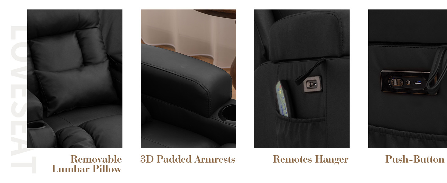 Détails du fauteuil relaxeur électrique