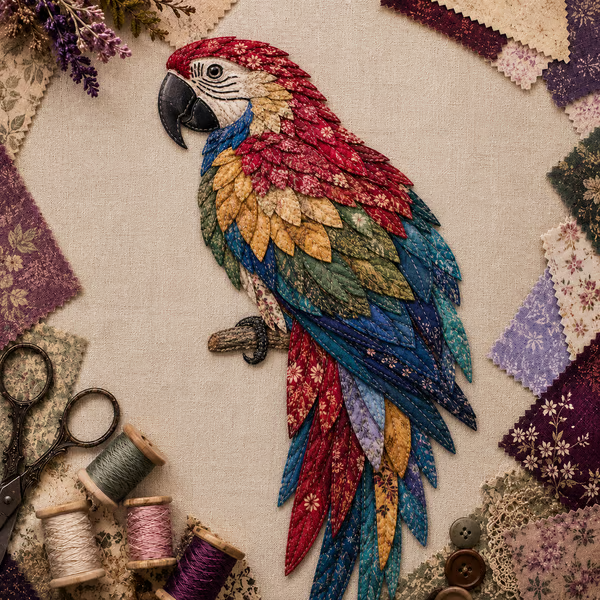 🧵 Beginner Friendly ✨ 3D Patchwork Bird DIY Craft Kit – Create a Layered Fabric Bird Worth Displaying-festiveusa