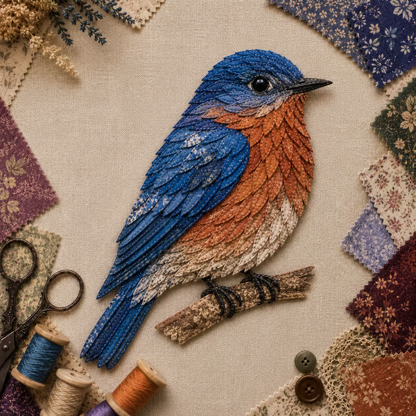🧵 Beginner Friendly ✨ 3D Patchwork Bird DIY Craft Kit – Create a Layered Fabric Bird Worth Displaying-festiveusa