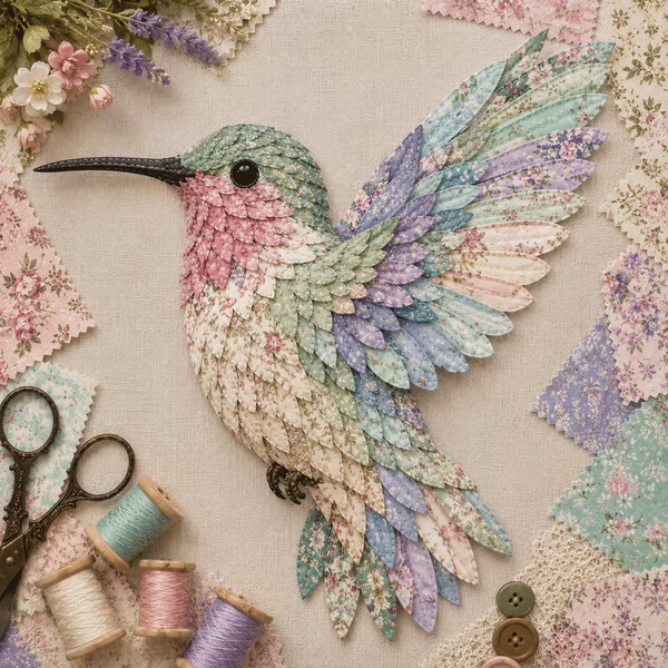 🧵 Beginner Friendly ✨ 3D Patchwork Bird DIY Craft Kit – Create a Layered Fabric Bird Worth Displaying-festiveusa