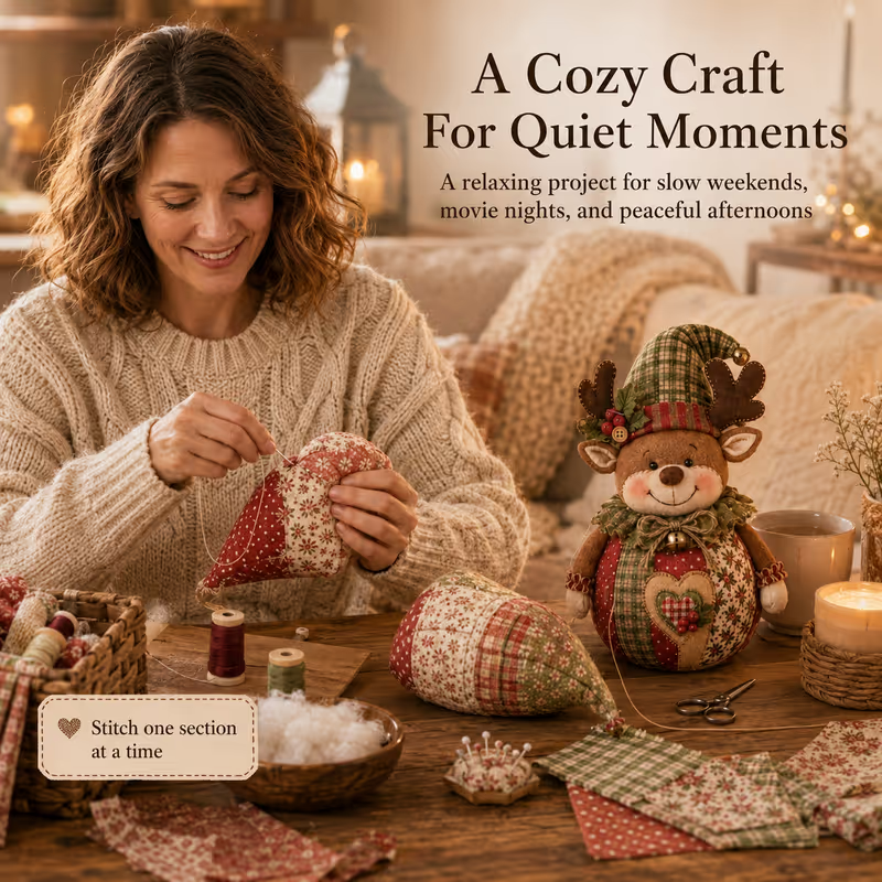 🔥Last Day 49% OFF - 🎄🎅Patchwork Fabric Doll DIY Kit | ✨Create a Cozy Handmade Character for Every Season!-festiveusa