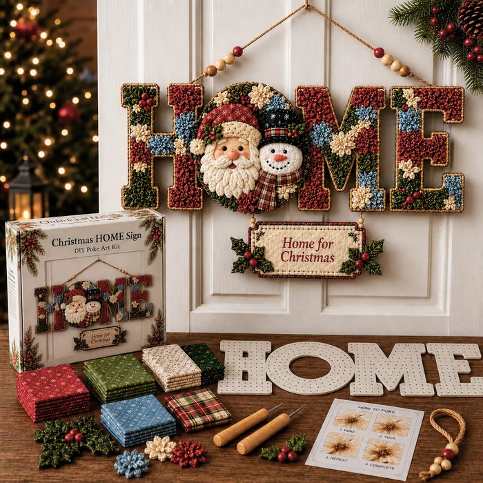 🔥49% Off Last Day - 🎄 ✨ DIY Fabric Poke Art HOME Sign Kit – No-Sew Seasonal Door & Wall Hanging Craft 🏡(📦Buy 2 Free Shipping)-festiveusa