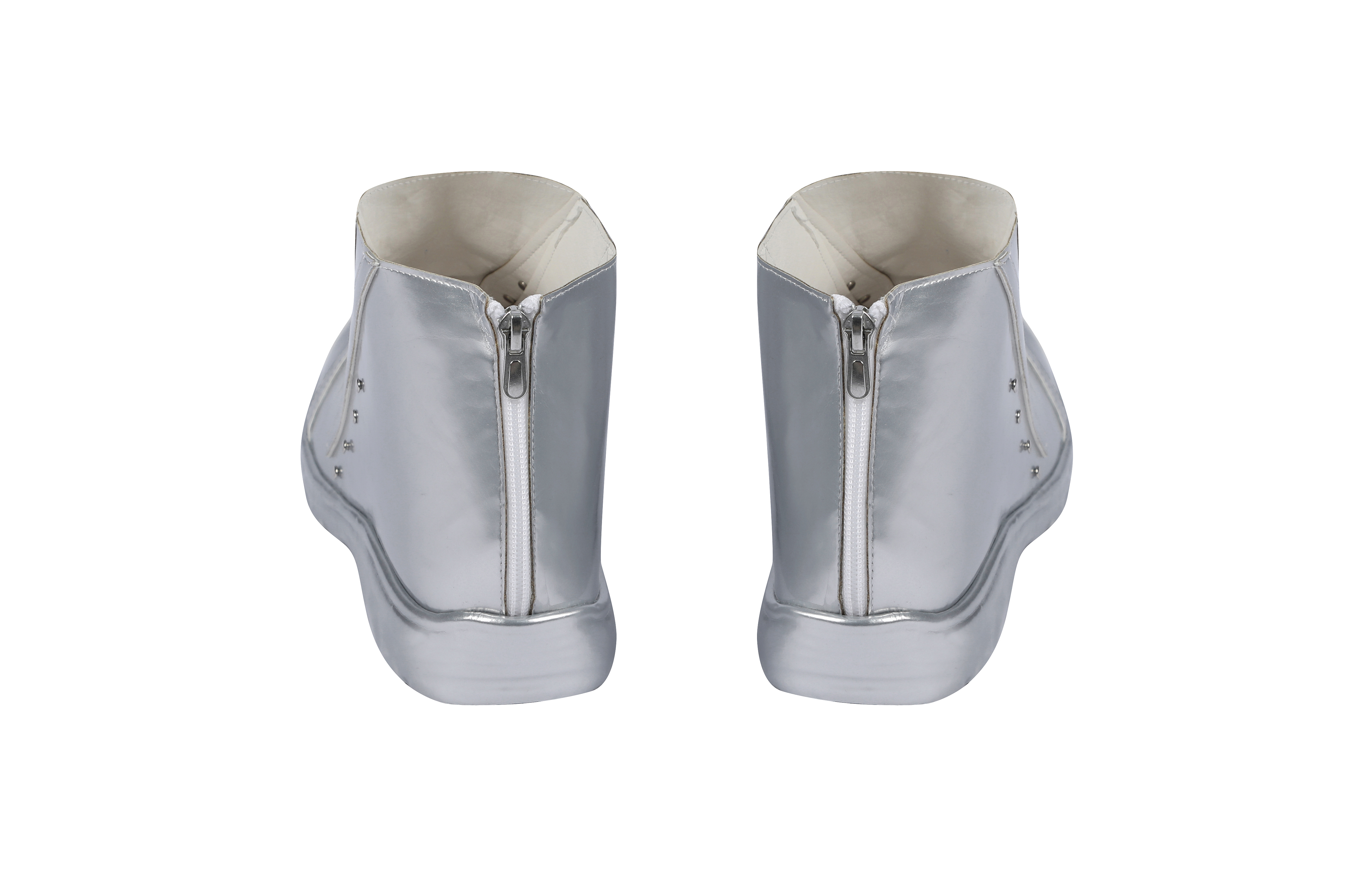 Superhero Shoes Hand Made Vintage Cosplay Silver Boots Version 1