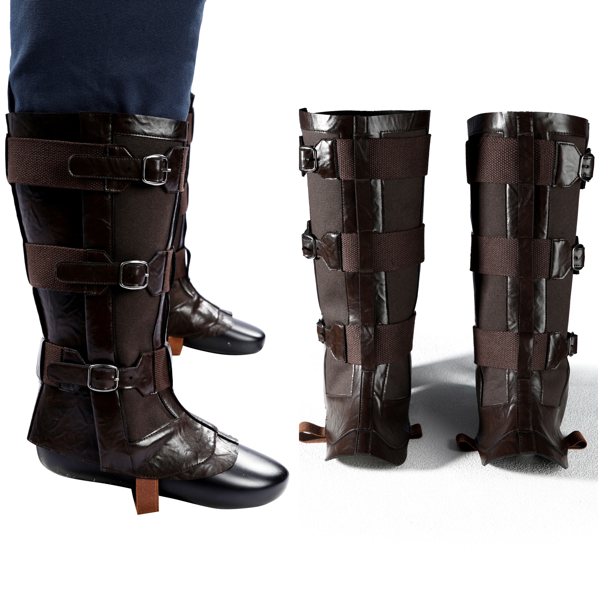 Superhero Boot Covers Cosplay Accessories Handmade Vintage Brown Shoes Covers