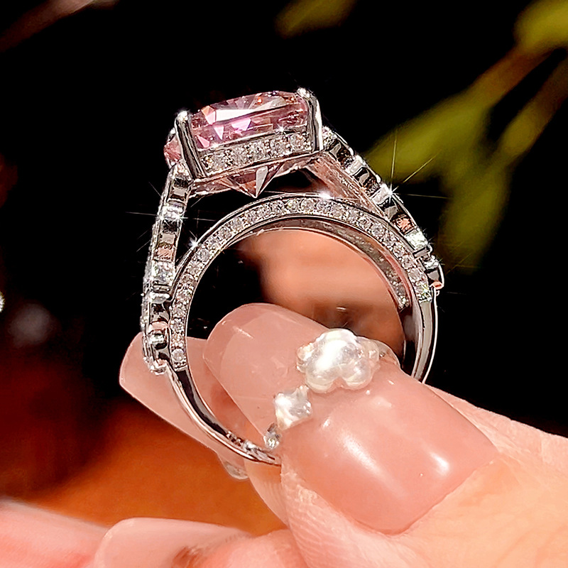 Luxury Carved Wide Band Cocktail Ring, Cushion Cut Color Gemstone Statement Ring