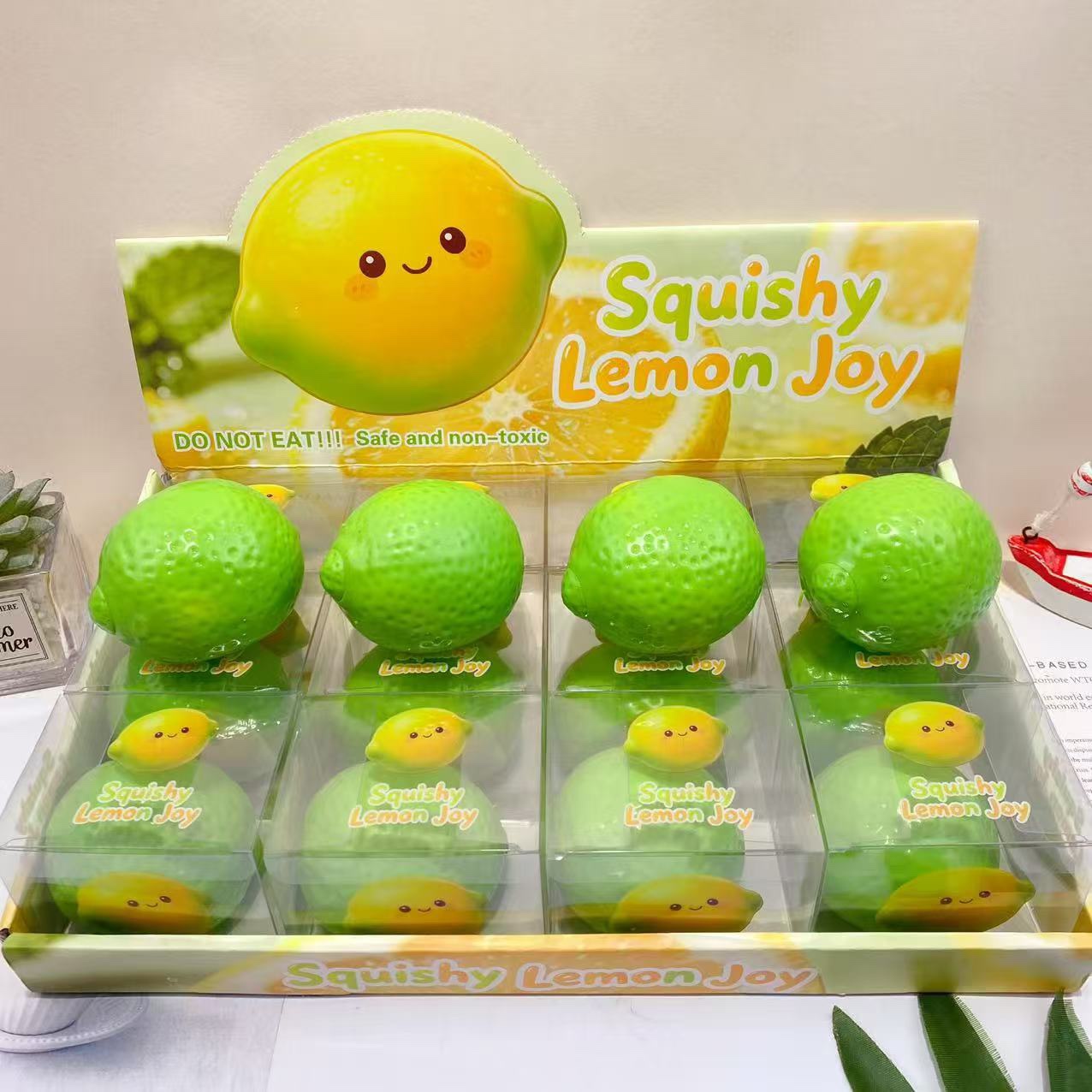 Lemon Squishy Toy, Cute Simulation Fruit Soft Squeeze Fidget Stress Relief Toy