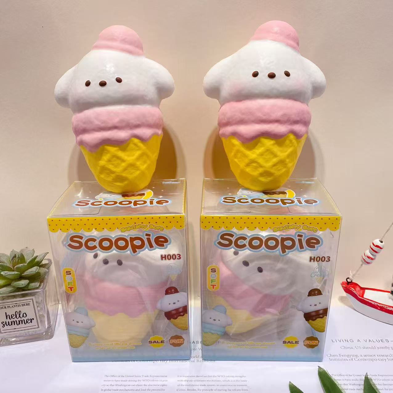 Scoopie H003 Ice Cream Dog Slow Rise Squishy | Kawaii Stress Relief Toy