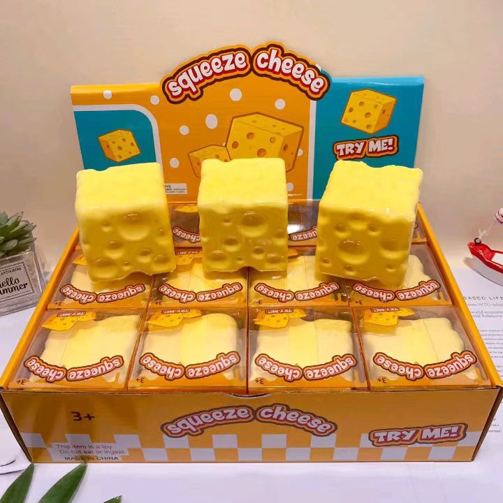 Squeeze Cheese Squishy | Cute Cheese Block Slow Rise Stress Relief Toy
