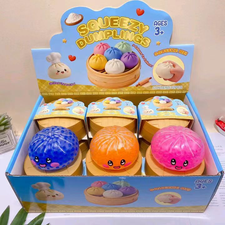 Crystal Dumpling Squishy Toy, Steamer Simulation Squeeze Fidget Stress Relief Toy