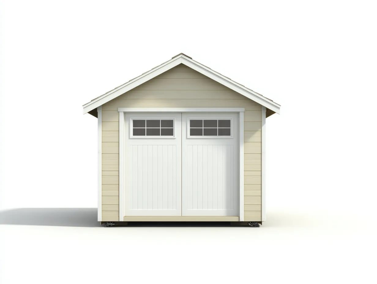 Kunststoff-Gartenhäuschen 205×150×220 cm - Beige Weiß - Doppeltür mit Fenster für Im Freien-Zariaradwell