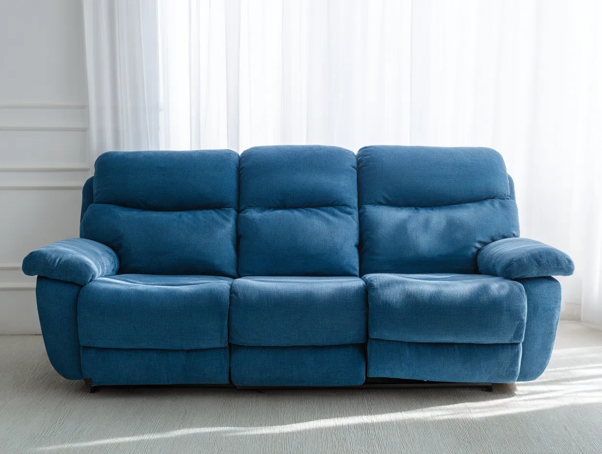 Sofa 225×98×103 cm - Stoffpolsterung - blau - für das Wohnzimmer - komfortables Dreisitzer-Design-Zariaradwell