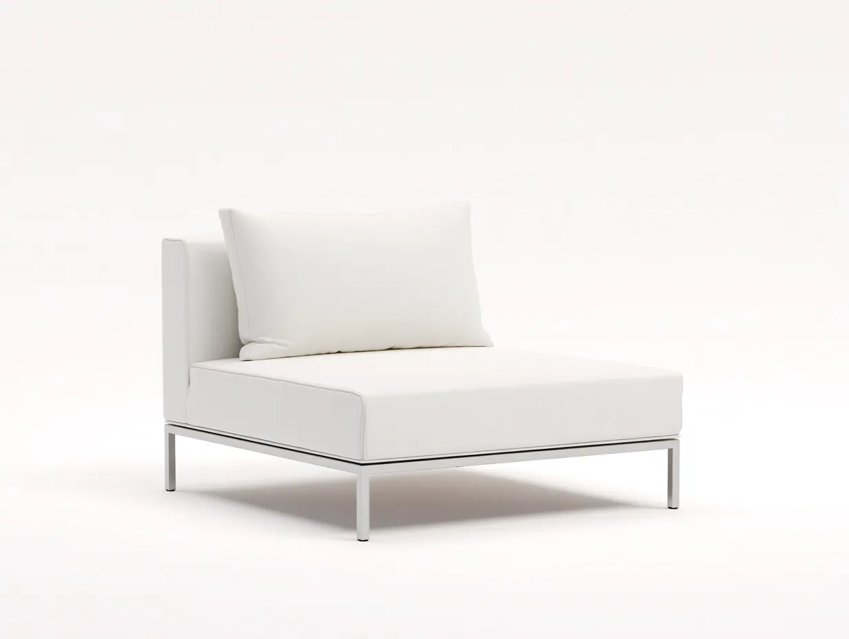 Outdoor-Freizeitstuhl 92×86×78 cm - Stoff und Metall - weiß - für den Außenbereich - breite Loungeform-Zariaradwell