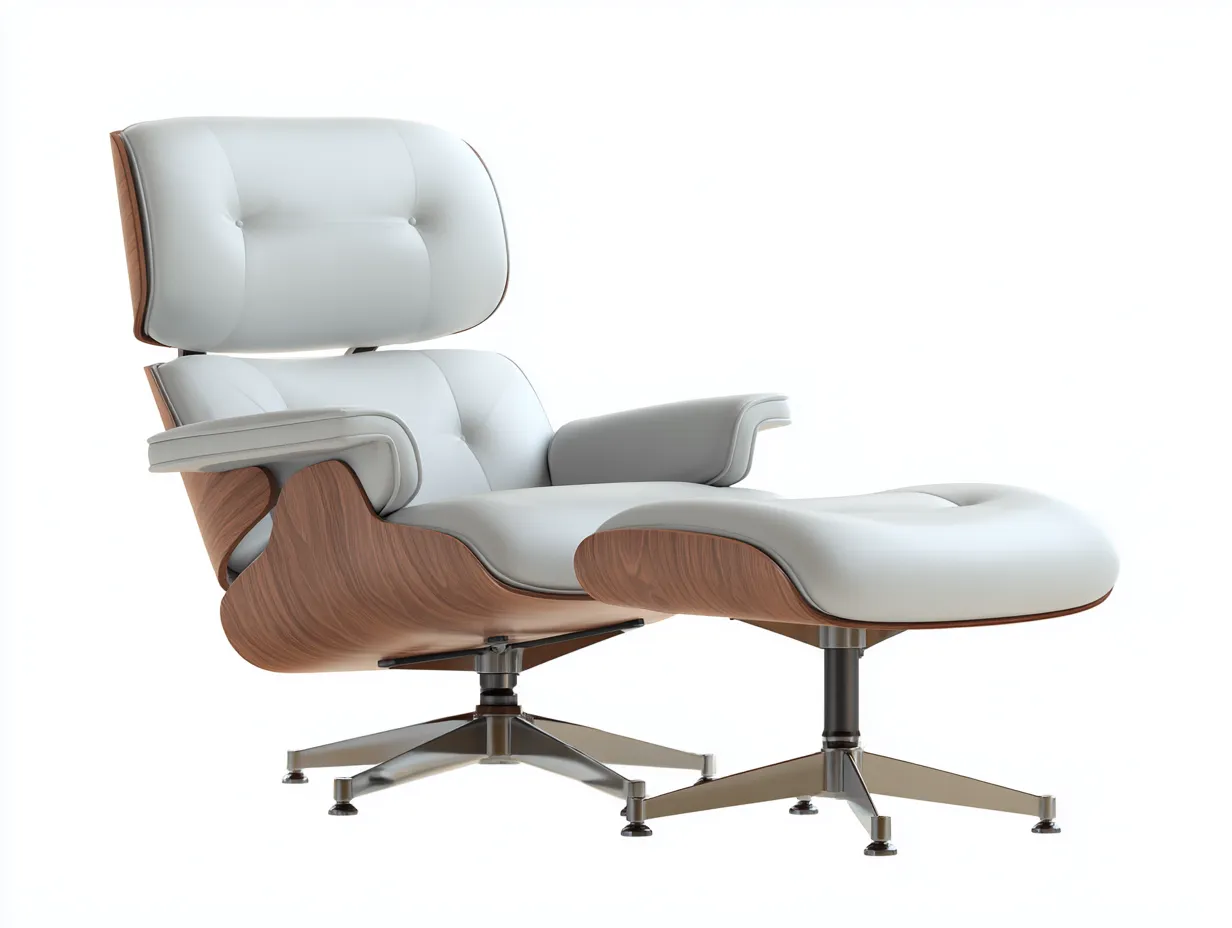 Relaxsessel mit Hocker 84×86×101 cm - Hellgrau/Braun - gepolstert mit Holzschale und Drehfuß-Zariaradwell