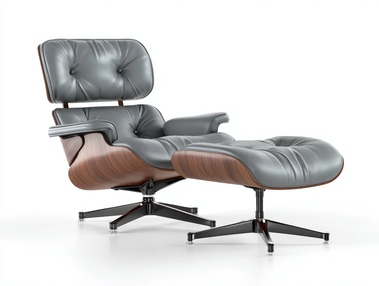 Sessel 86×90×103 cm - Polsterung Holz und Metall - grau/holz - für das Wohnzimmer - Relaxsessel mit Fußhocker-Zariaradwell
