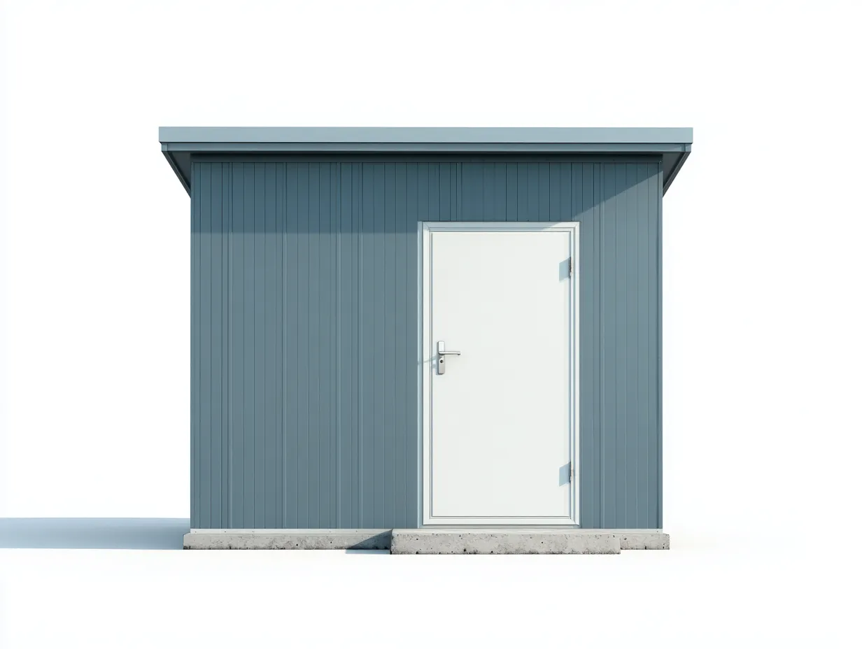 Gartenhäuschen 260×210×225 cm - Metall - graublau/weiß - Pultdach - geschlossener Gartenstauraum-Zariaradwell