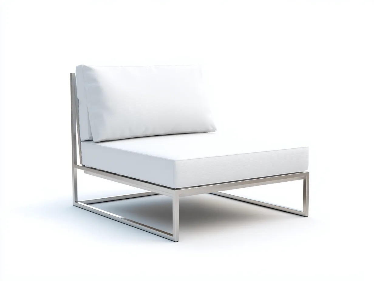 Outdoor-Freizeitstuhl 76×84×80 cm - Silber/Weiß - gepolsterter Loungestuhl mit Metallrahmen für Terrasse-Zariaradwell