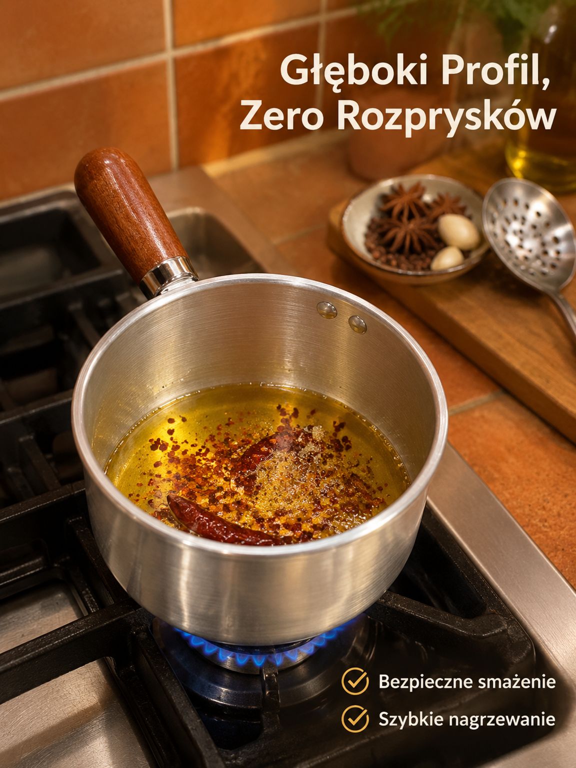Luksusowy garnek do mleka ze złotą rączką