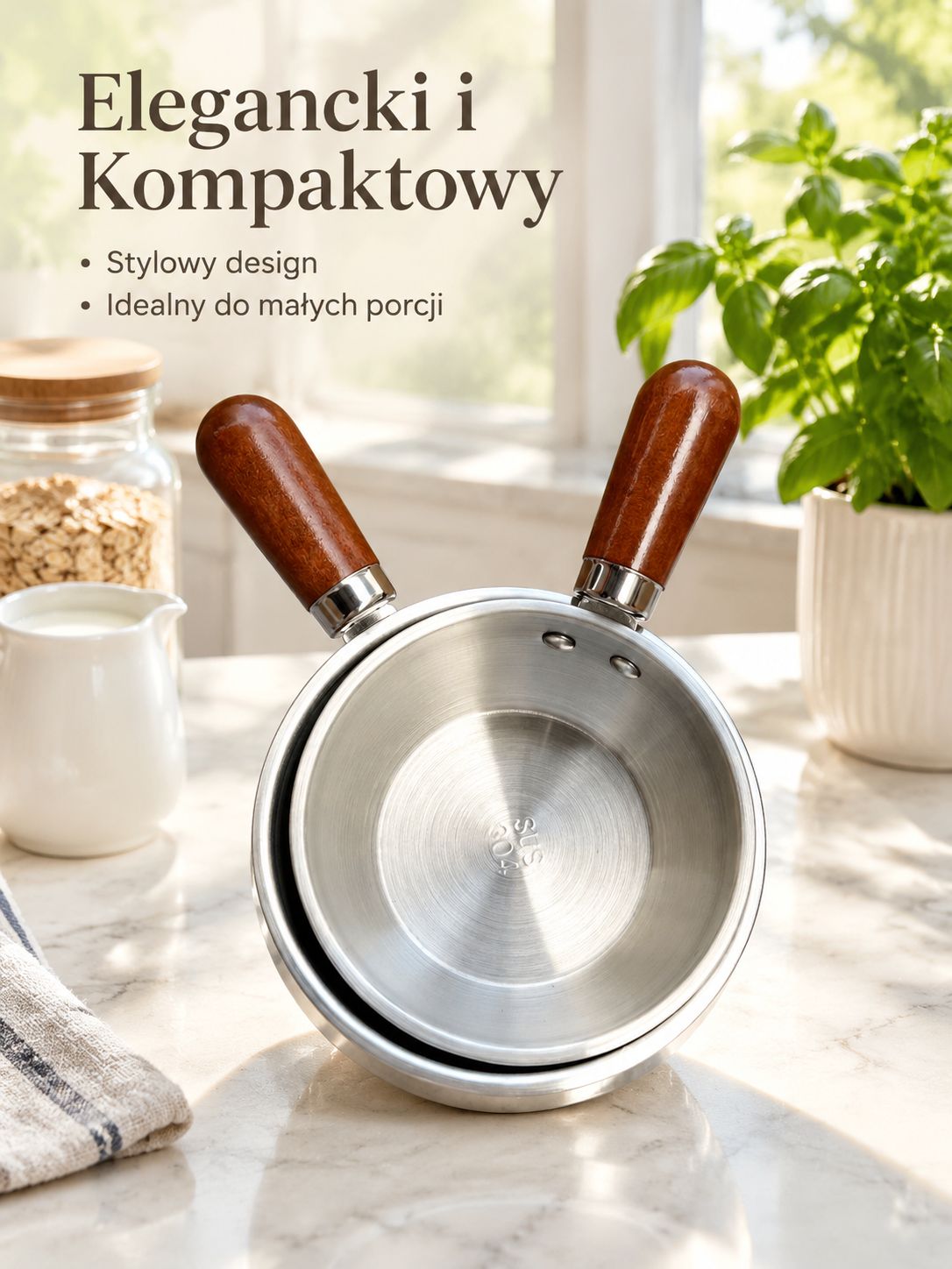 Luksusowy garnek do mleka ze złotą rączką