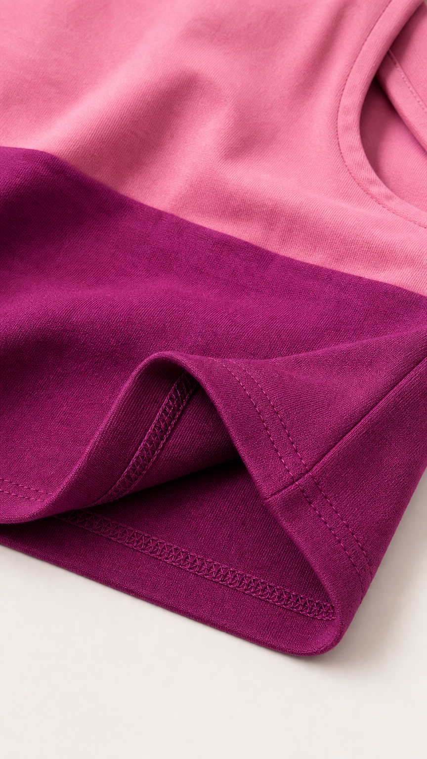 Close-up detail of pink and magenta fabric texture