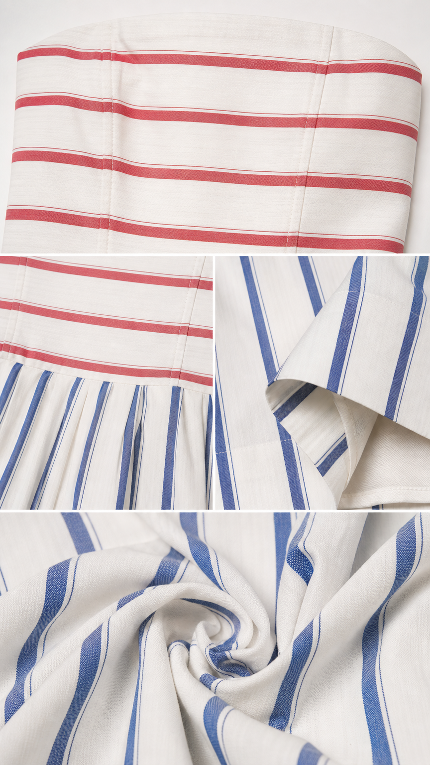 Close-up detail of fabric texture and stripe pattern