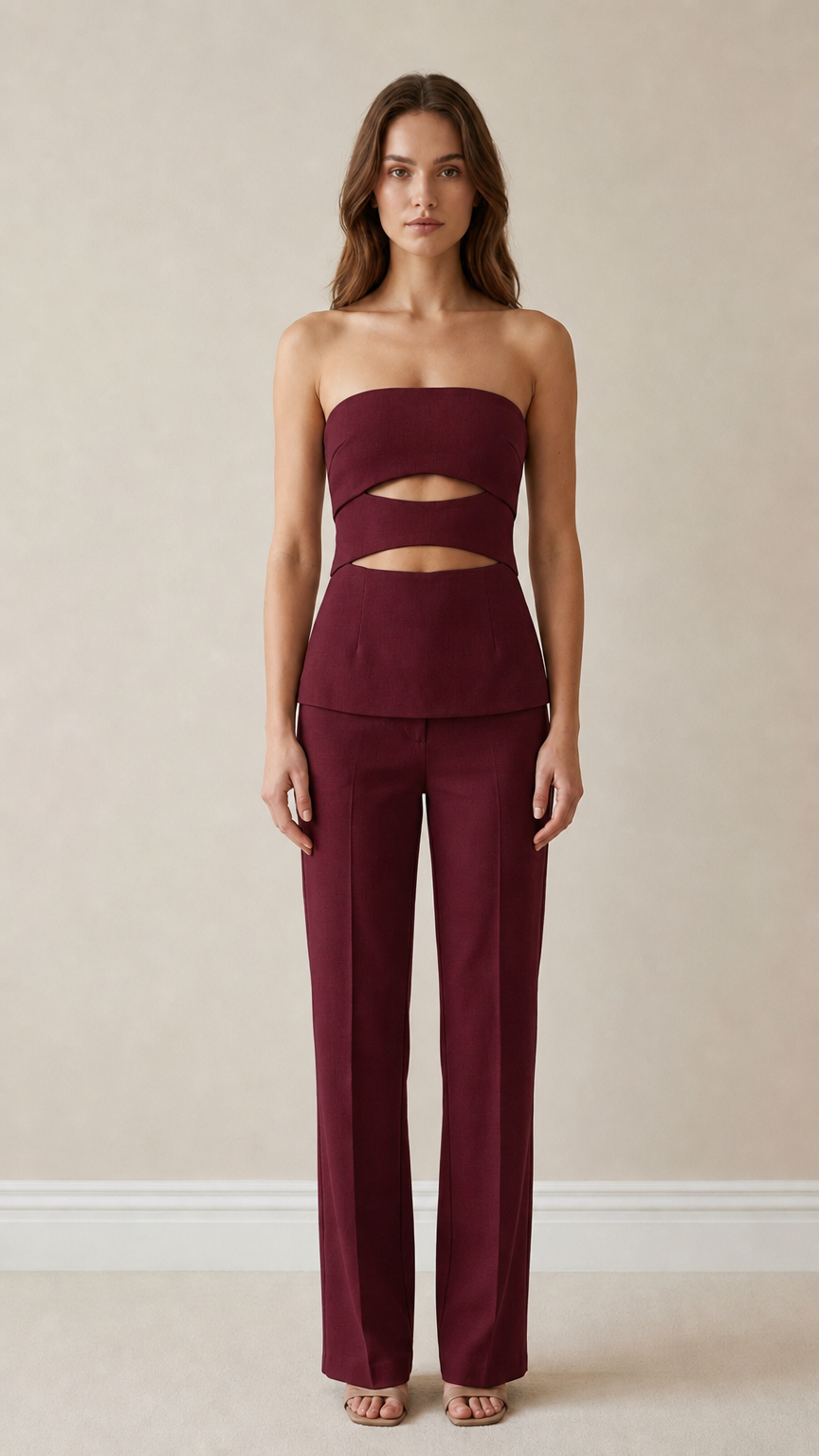 Front view of burgundy color variant