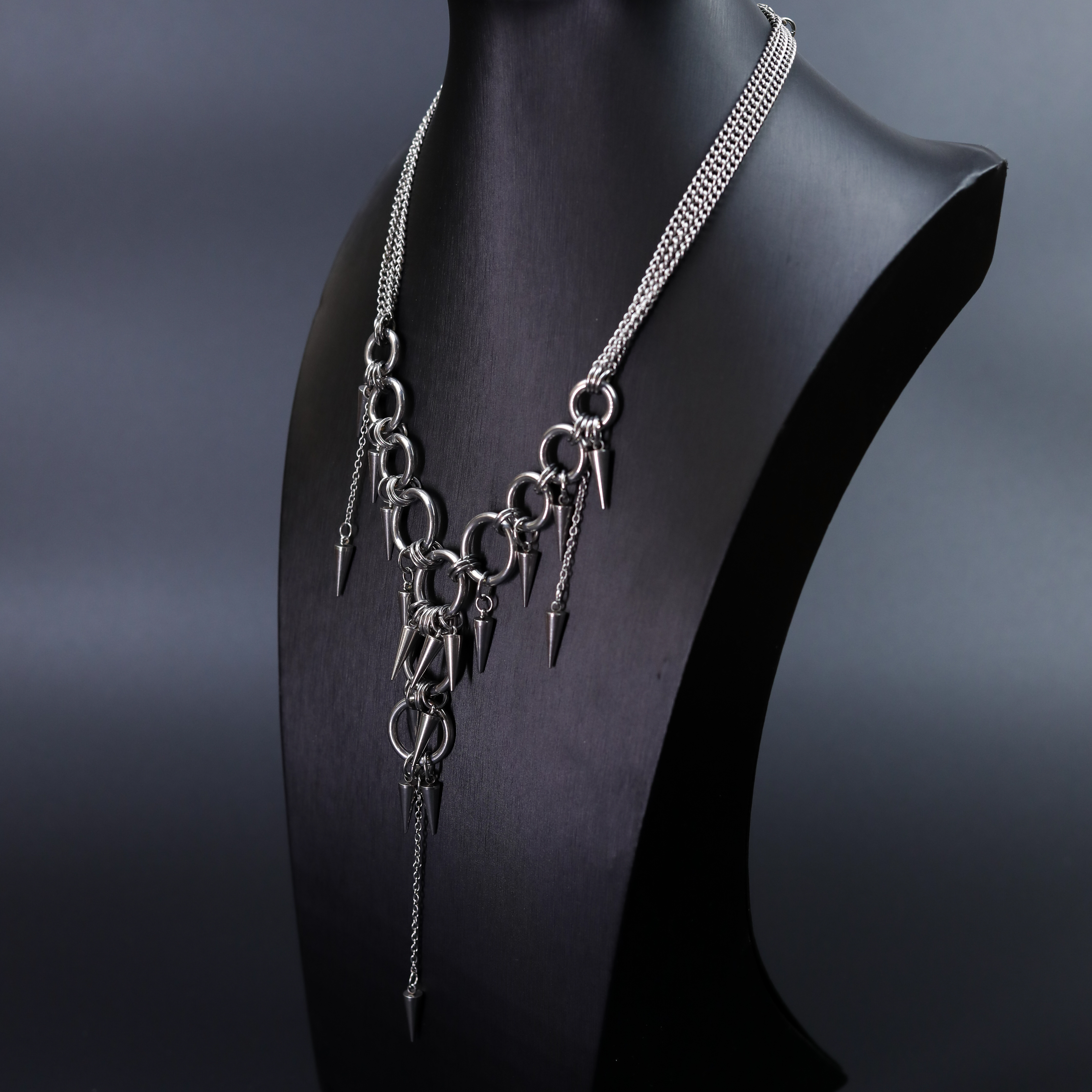 O-Ring Draped Chain Necklace NK-10