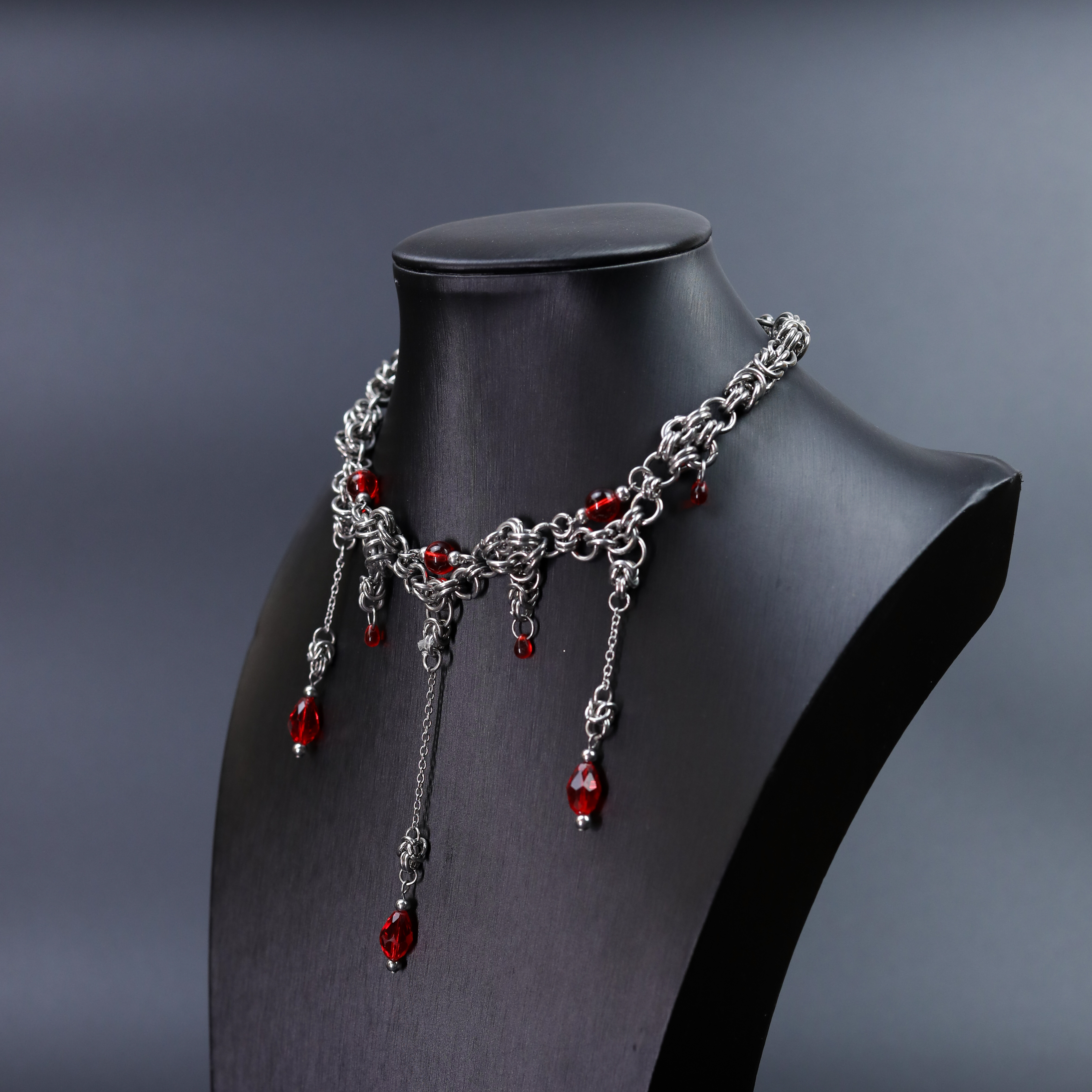 Blood Drop Draped Chain Necklace NK-12