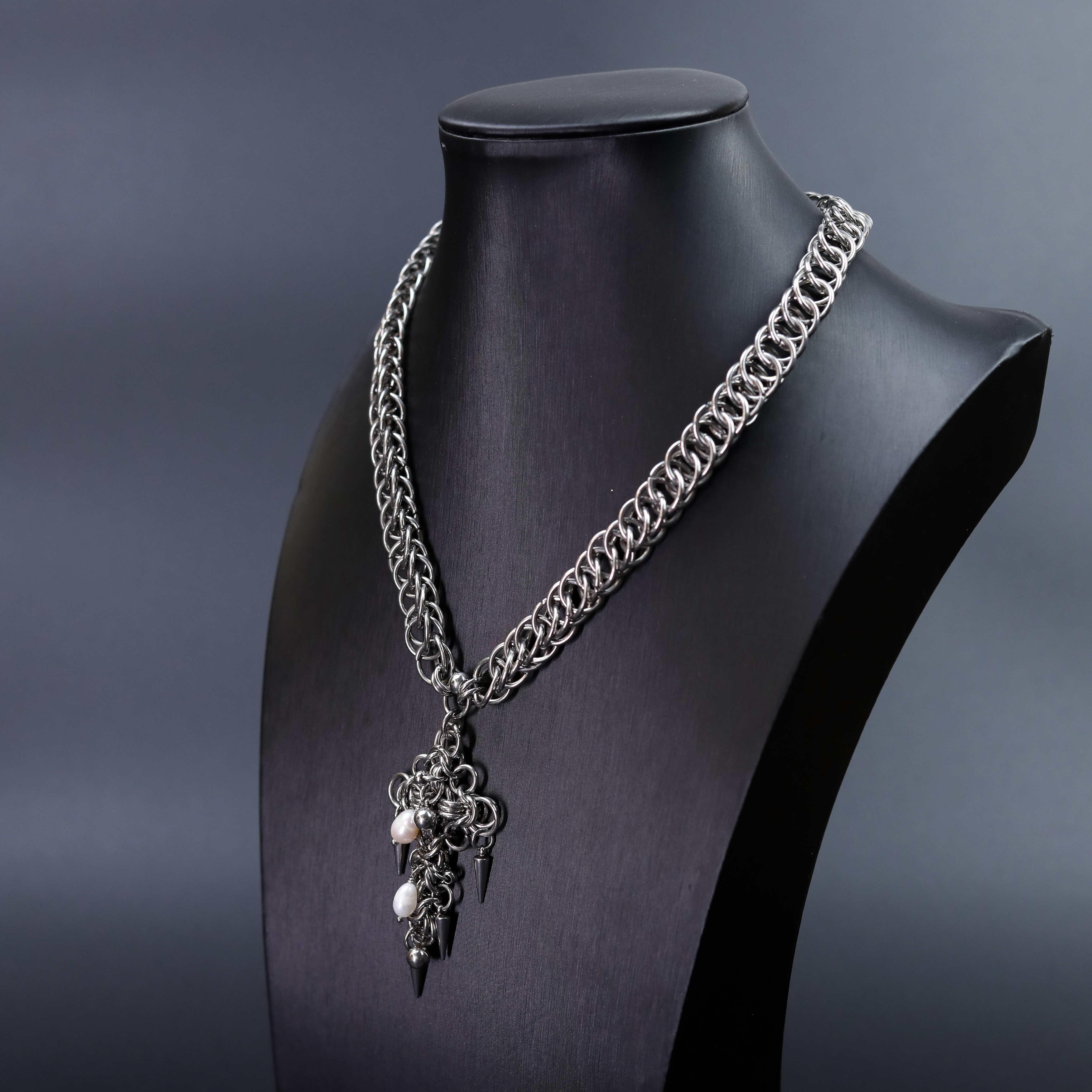 Pearl Relic Pendant Link Necklace NK-03