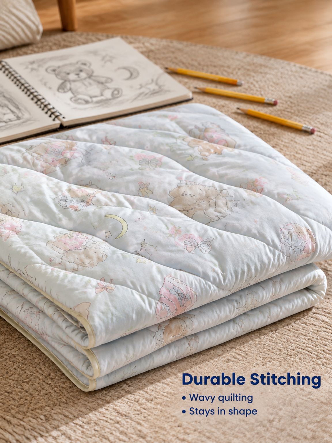Summer Thin Blanket for Students, Cute Puppy Pattern for Dormitory