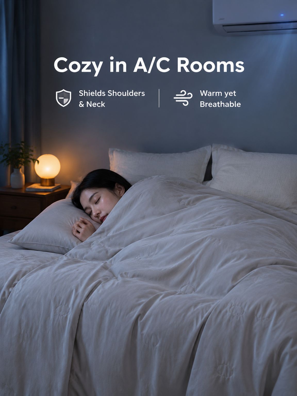 couette climatisée antibactérienne en soie glacée