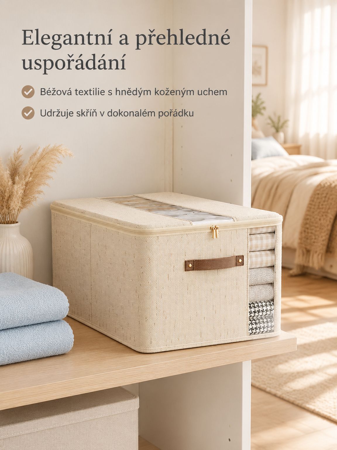 Dvoupatrová úložná krabice na okno