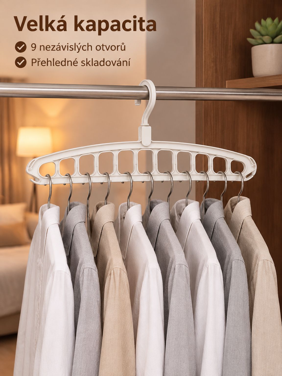 Magický závěsný věšák na oblečení s úložným prostorem
