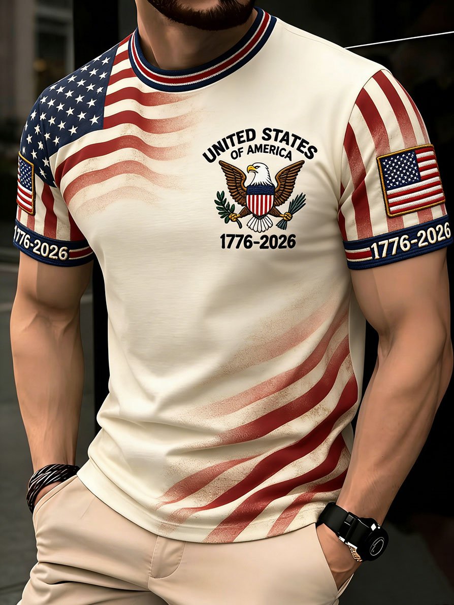 Men's Retro 250th Anniversary American Short-Sleeve T-Shirt