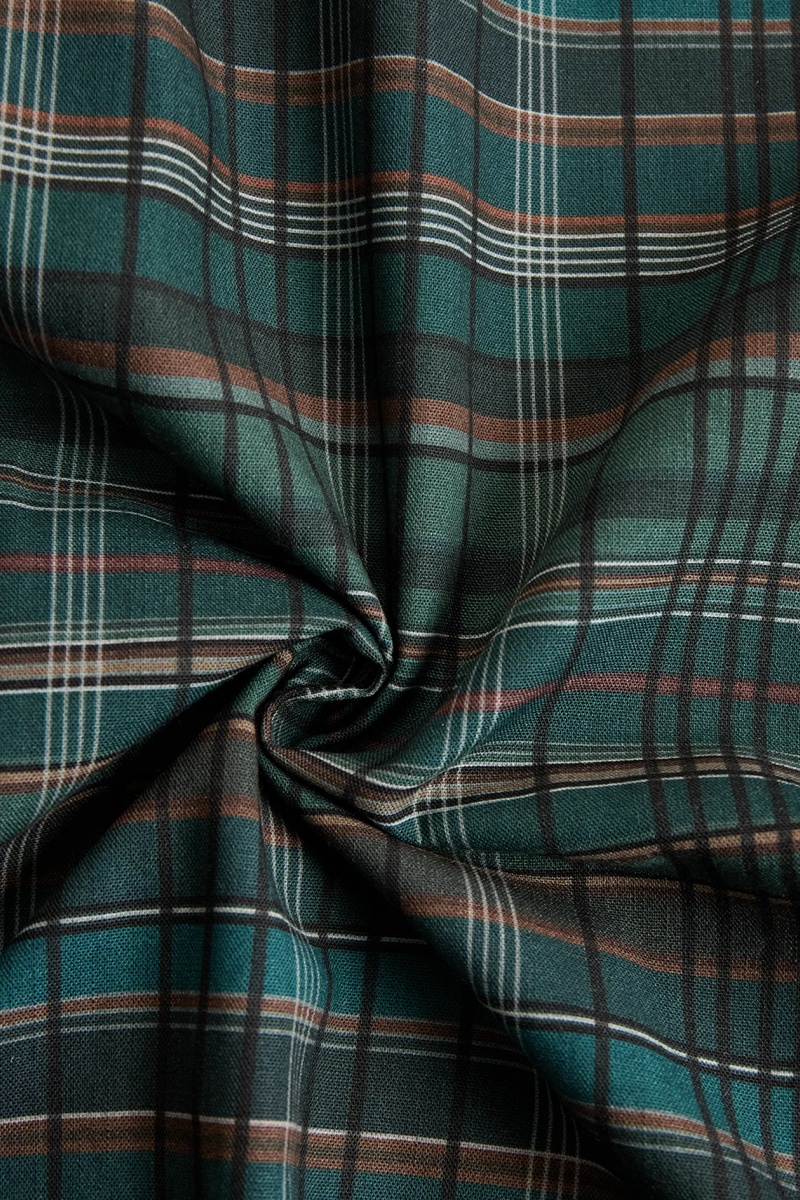 Women's Plaid Lapel Single-Breasted Shirt Maxi Dress