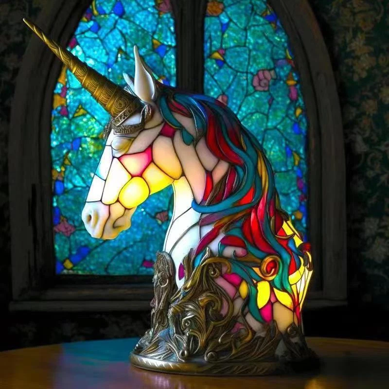 Animal Table Stained Night Surfaces Retro Desk Lights Lamp Decoration Xmas  Gift