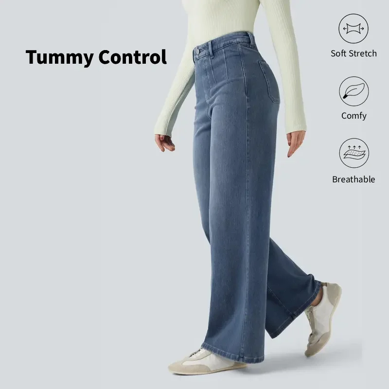 🔥Last Day Only £17.99💛The High-Waisted Wide Leg Jean | Tummy Control & Casual Fit🔥Buy 2 Free Shipping& 10% off