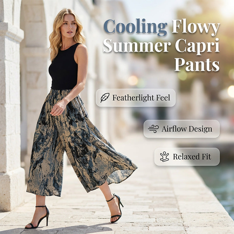 ⏰ 50% KORTING 🌬️ Luchtige capribroek, elastische taille & slankmakende snit