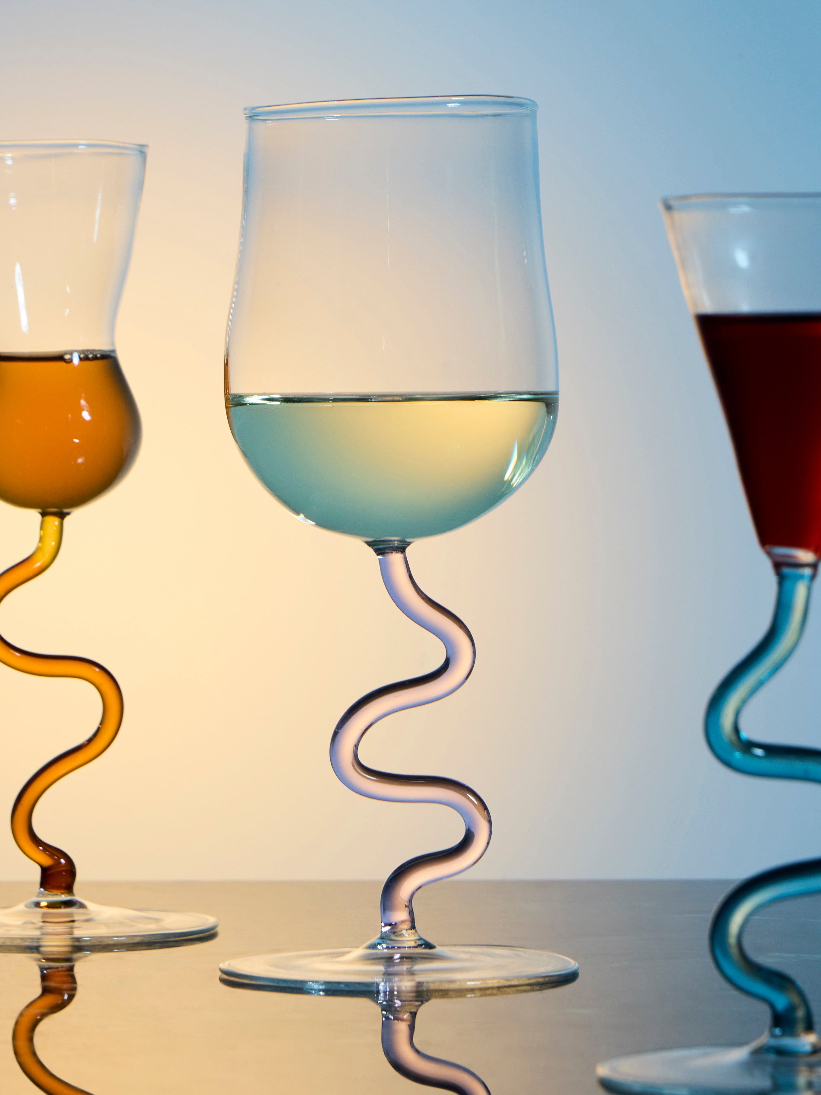 Hand-Blown White Wine Glasses (Set of 2)