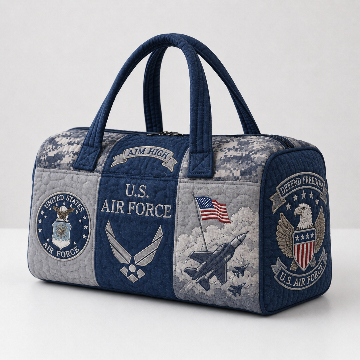100% Handmade US Military Heritage Quilted Duffel Bag