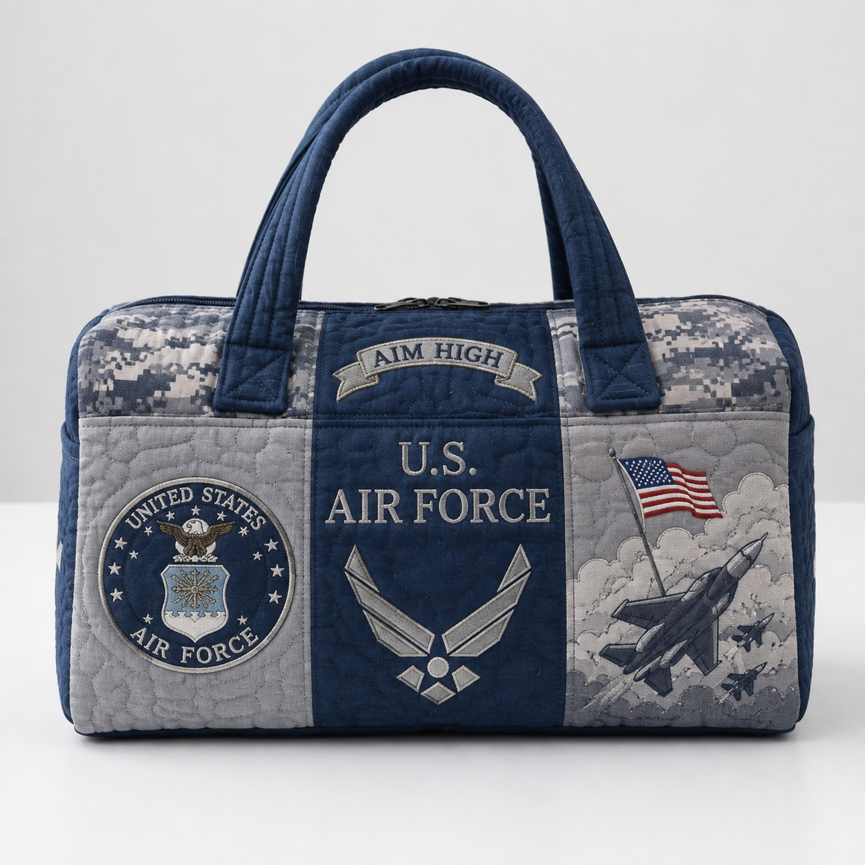 100% Handmade US Military Heritage Quilted Duffel Bag