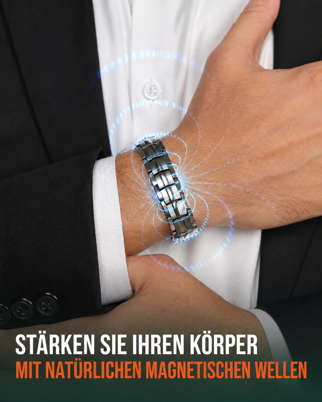 MagnetRX® Herren-Magnetarmband – 5-fache EllipseMAX-Stärke mit 5.000 Gauß Magnetkraft – Amerikanisches Design & patentiert – Hochwertiges Titan-Magnetarmband für Herren, längenverstellbar