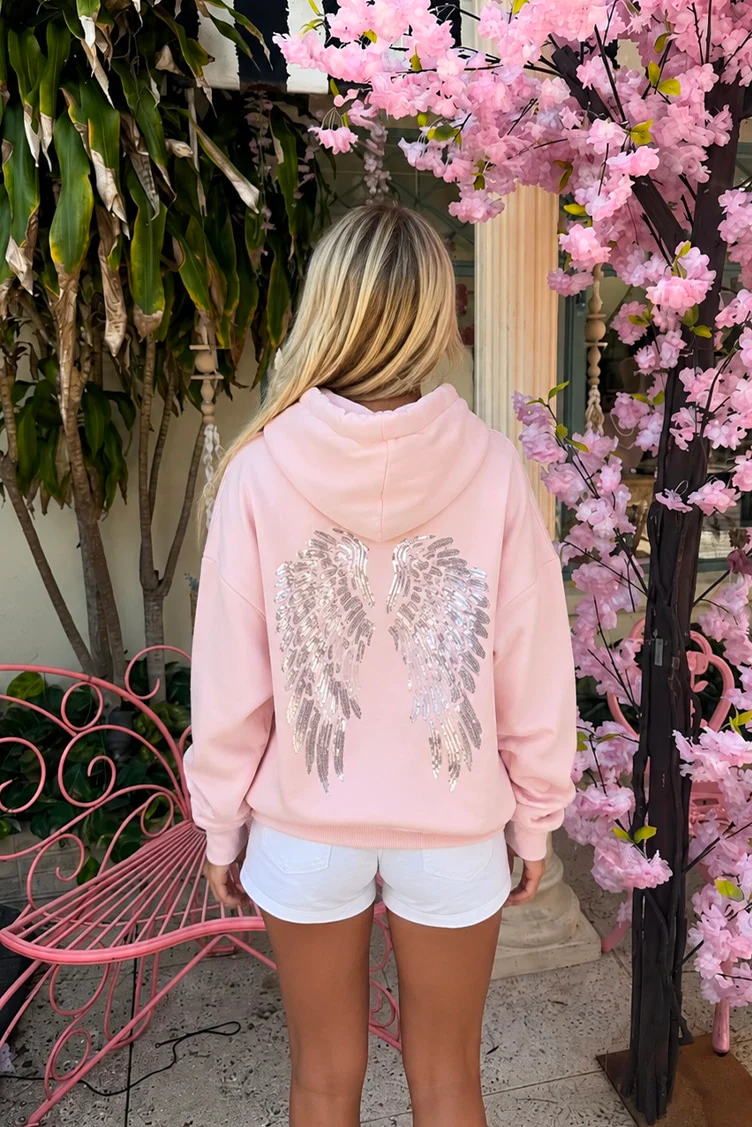 Wings sequin hoodie