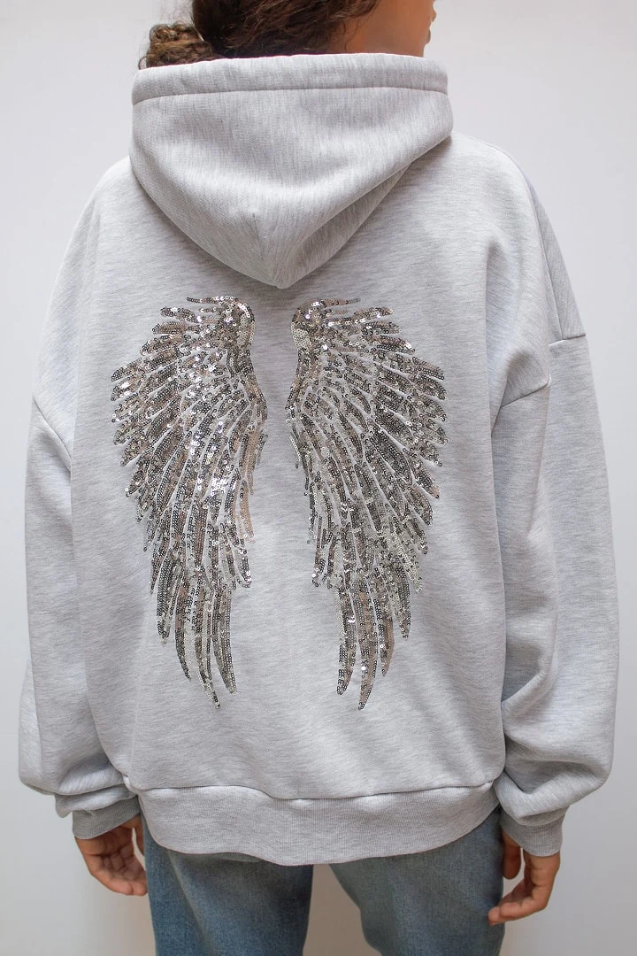Wings sequin hoodie