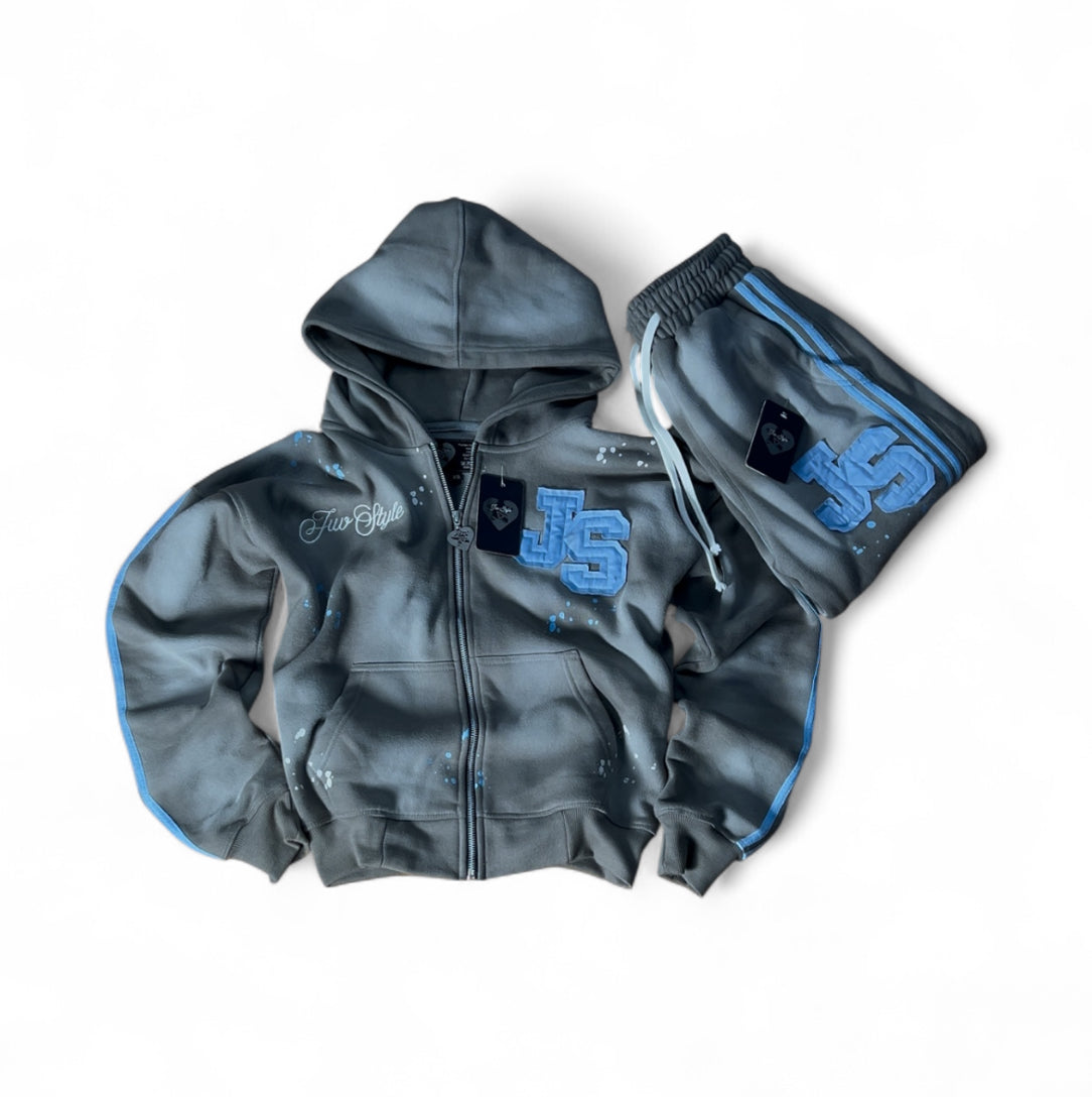 VELNT-Retro Contrast Hoodie & Jogger Set (Ice)
