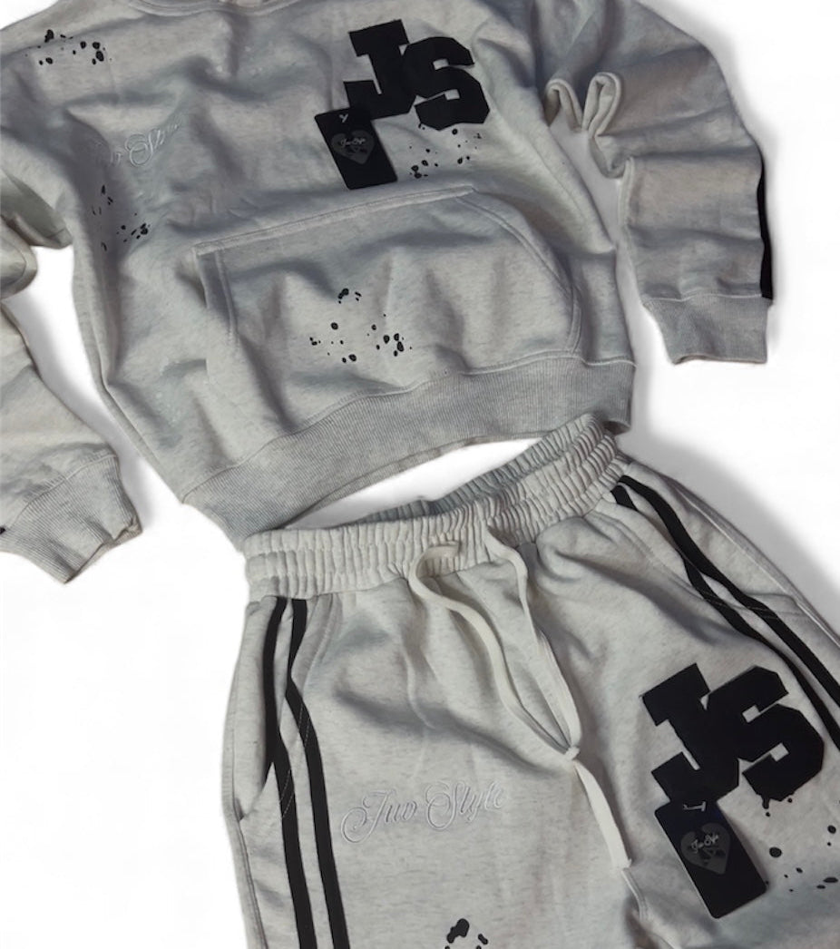 VELNT-Retro Contrast Hoodie & Jogger Set (Ghost)