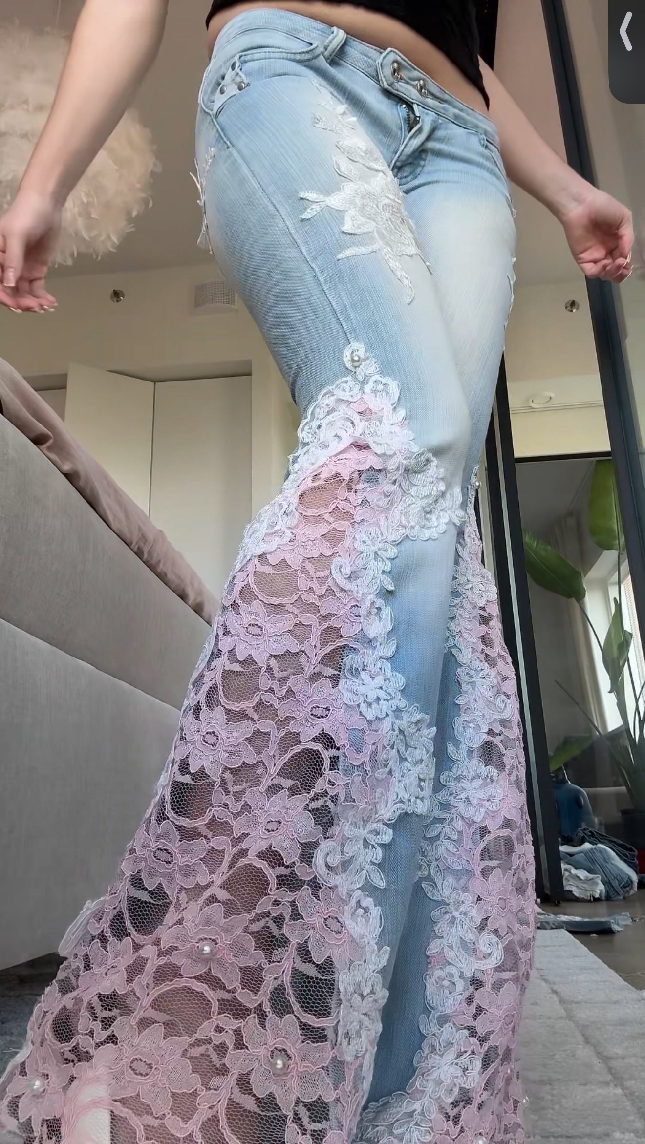 The Flare Lace Jeans