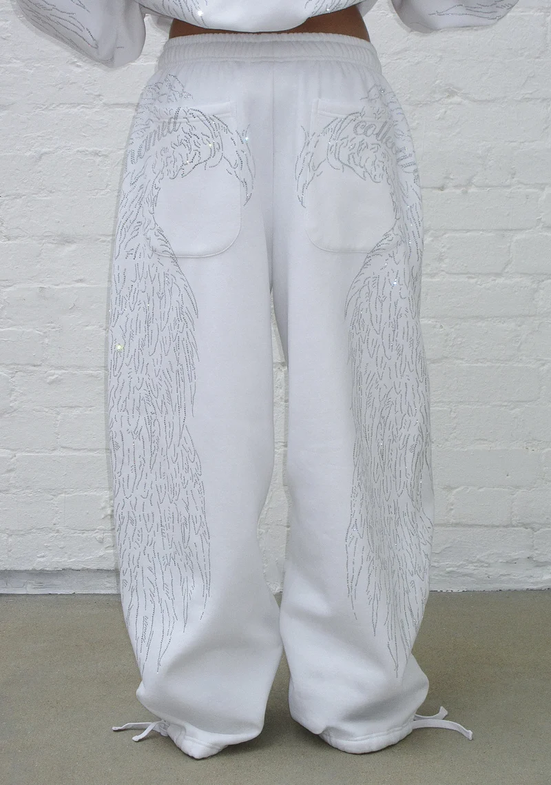 FALLEN FAUX FUR RHINESTONE SET WHITE (DETACHABLE FUR) 