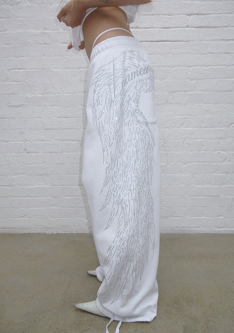 FALLEN FAUX FUR RHINESTONE SET WHITE (DETACHABLE FUR) 